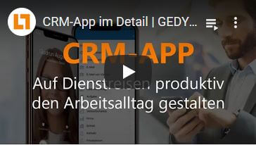 Start screen Video CRM app in detail from GEDYS IntraWare
