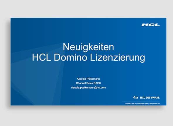 Titelseite der Folien-zu Webinar HCL Domino Lizenzmangement von GEDYS IntraWare
