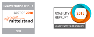 Innovation Award 2018 logo and Usability Tested 2015 logo from GEDYS IntraWare
